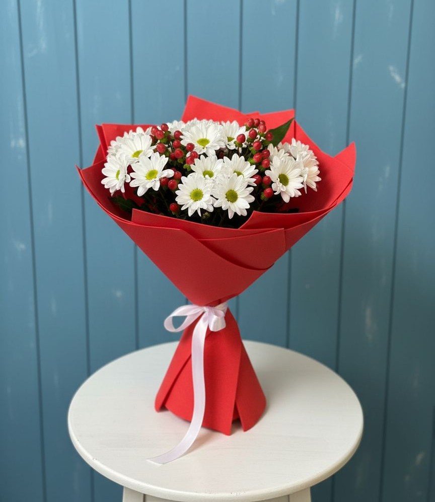 Букет цветов из: Хризантемы в Прогресс