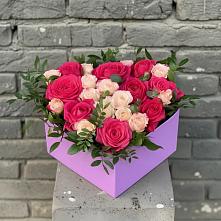 Цветочная композиция из Розы в коробке в Прогресс