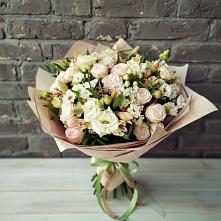 Букет цветов из:  Альстромерии, Розы и Хризантемы в Прогресс