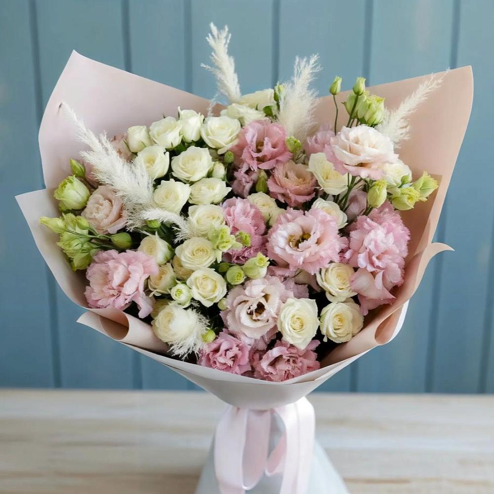 Букет цветов из: Альстромерии и Розы в Прогресс