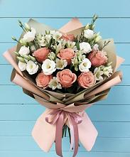 Букет цветов из:  Розы, Альстромерии и Лизиантусы #REPLACE_PRED# Прогресс