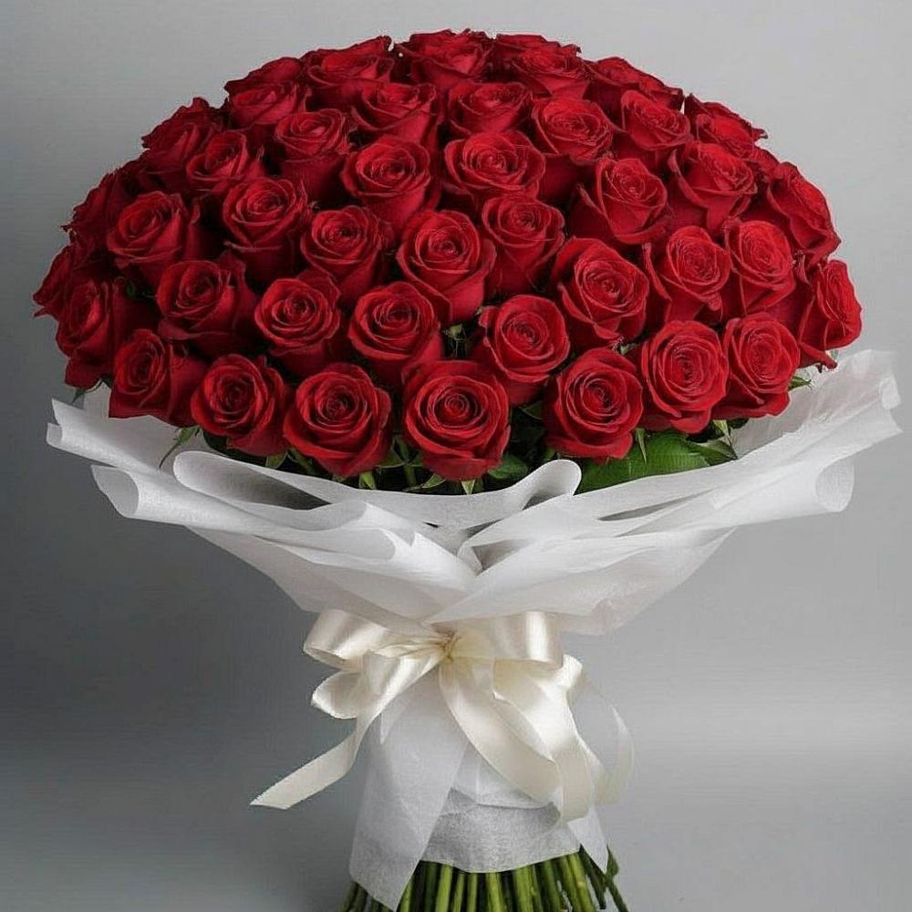 Букет 101 Красная роза Блэк Мэджик в Прогресс