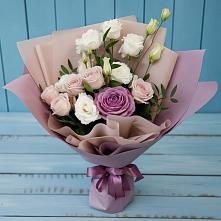 Букет цветов из:  Розы и Лизиантусы в Прогресс
