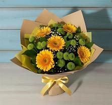 Букет цветов из:  Герберы и Хризантемы в Прогресс