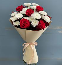 Букет цветов из:  Розы и Хризантемы в Прогресс