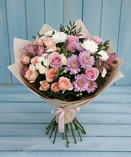 Букет цветов из:  Хризантемы, Розы и Альстромерии #REPLACE_PRED# Прогресс