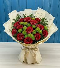 Букет цветов из:  Розы и Хризантемы в Прогресс