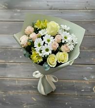 Букет цветов из:  Альстромерии, Розы и Хризантемы в Прогресс